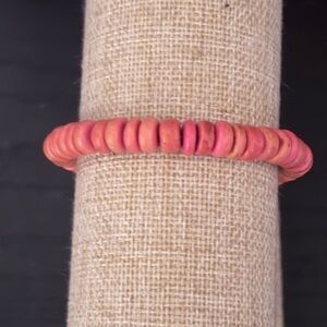Handcrafted pink rondelle disc beaded bracelet